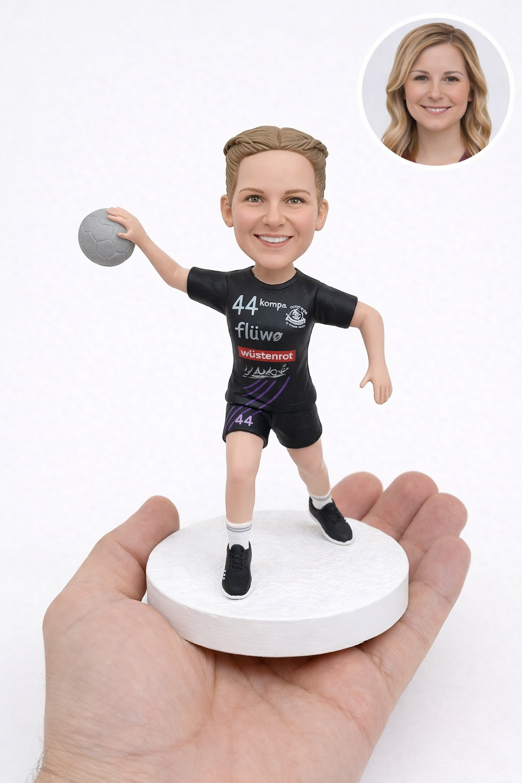 Custom Handball Player Bobblehead with Photo – Personalized Sports Figurine Gift
