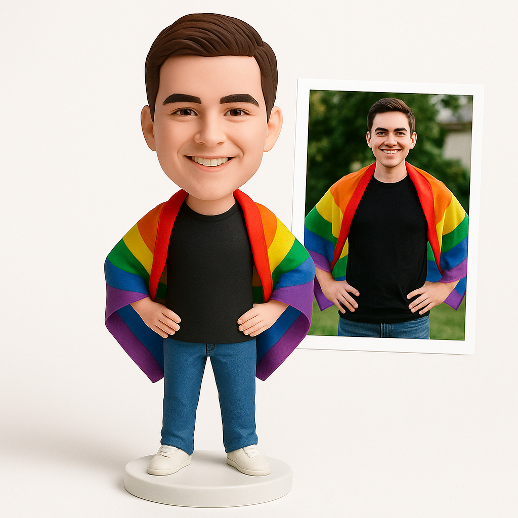 Custom LGBT Coming Out Bobblehead – Personalized Pride Figurine & LGBTQ+ Gift