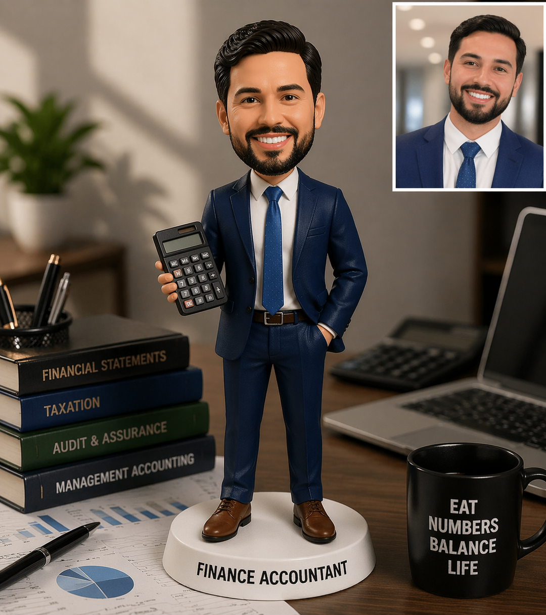 Transform Company Events with Custom Finance Accountant Bobblehead Figurines as Perfect Personalized Team Gifts