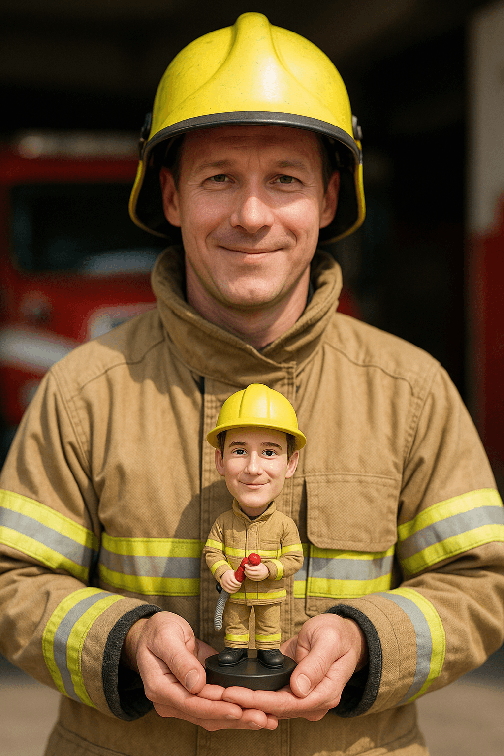 Custom Bobble Head Mini Figurine Fire Fighter Fireman Customized