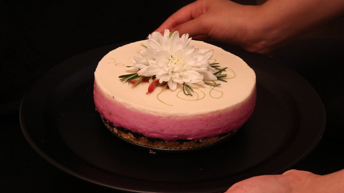 white and pink floral cake