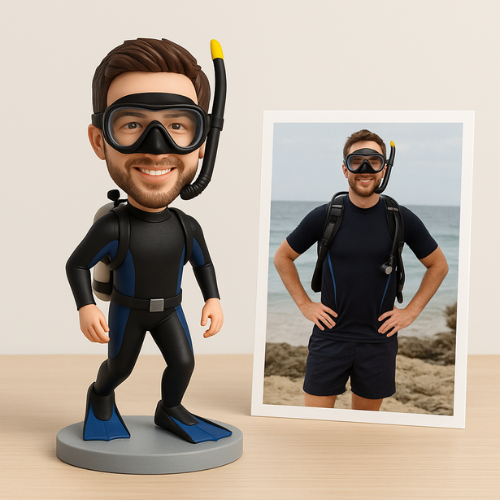 Custom Bobble Head Mini Figurine Scuba Diver Customized