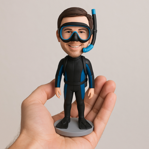 Custom Bobble Head Mini Figurine Scuba Diver Customized