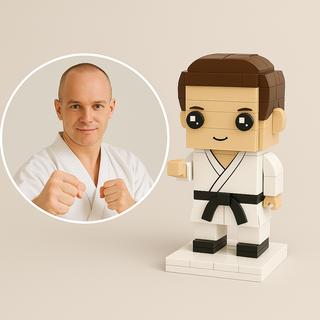 Custom Martial Artist Brick Figurine – Personalized Karate / Taekwondo / MMA Mini Figure | Gift for Fighters & Dojo Students