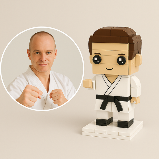 Custom Martial Artist Brick Figurine – Personalized Karate / Taekwondo / MMA Mini Figure | Gift for Fighters & Dojo Students