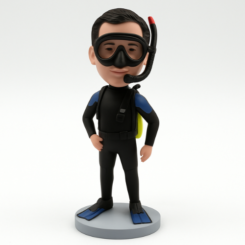 Custom Bobble Head Mini Figurine Scuba Diver Customized