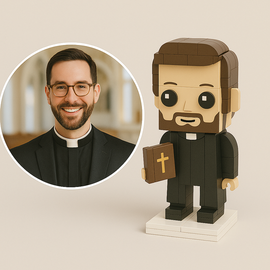 Custom Pastor Brick Figurine – Personalized Minister Mini Figure | Gift for Pastors, Church Leaders & Faith Communities