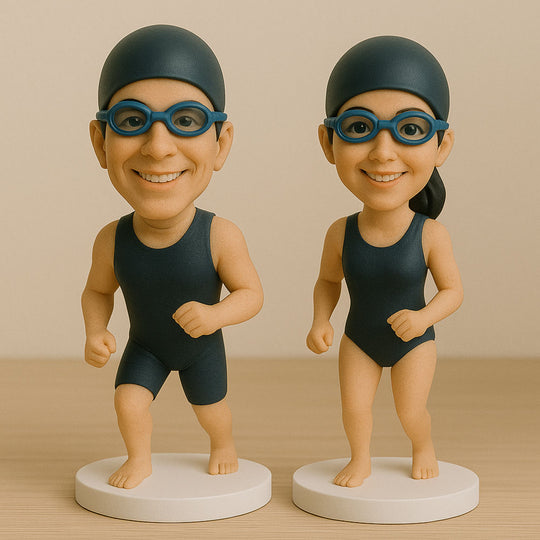 Custom Swimmer Bobblehead – Personalized Swimming Figurine Gift for Athletes & Coaches