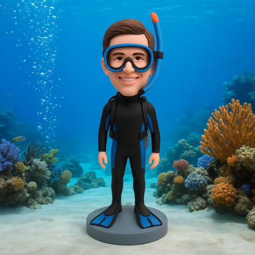 Custom Bobble Head Mini Figurine Scuba Diver Customized