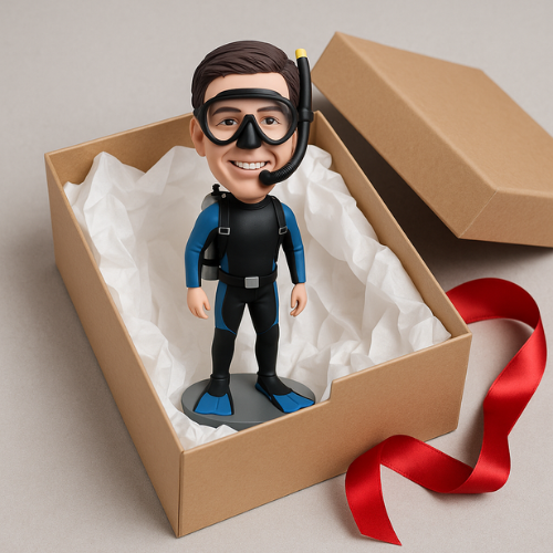 Custom Bobble Head Mini Figurine Scuba Diver Customized