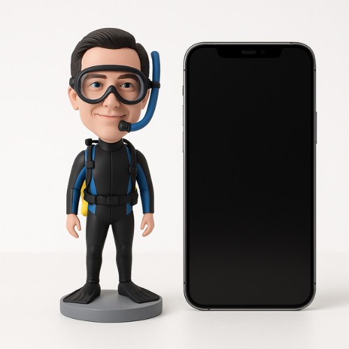 Custom Bobble Head Mini Figurine Scuba Diver Customized