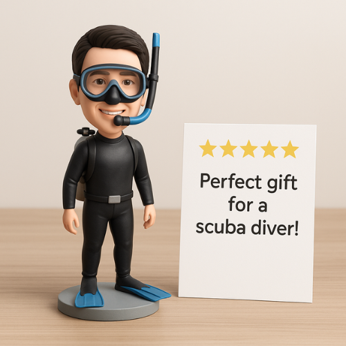 Custom Bobble Head Mini Figurine Scuba Diver Customized