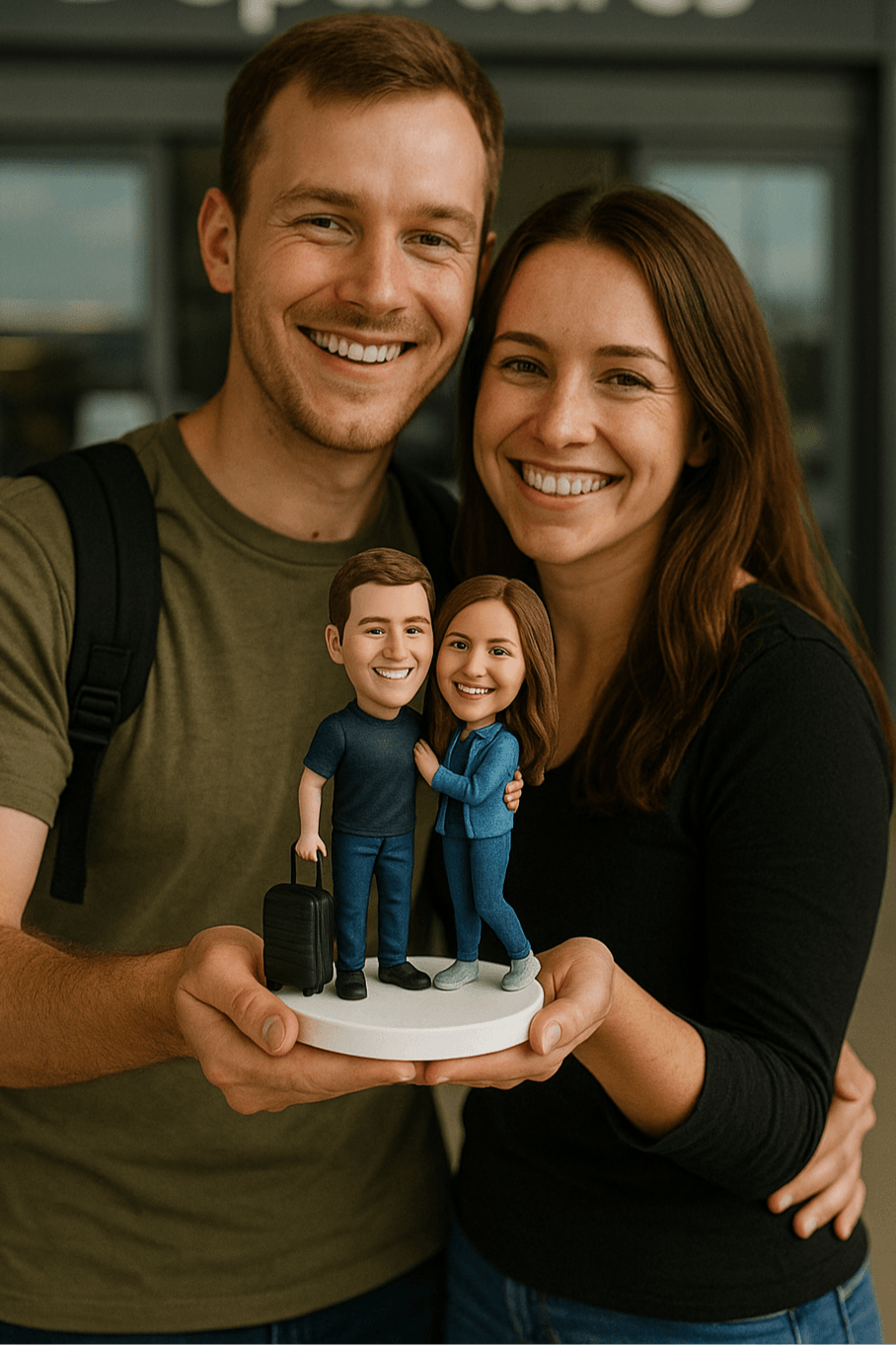 Custom Bobble Head Mini Figurine Long-Distance Reunited