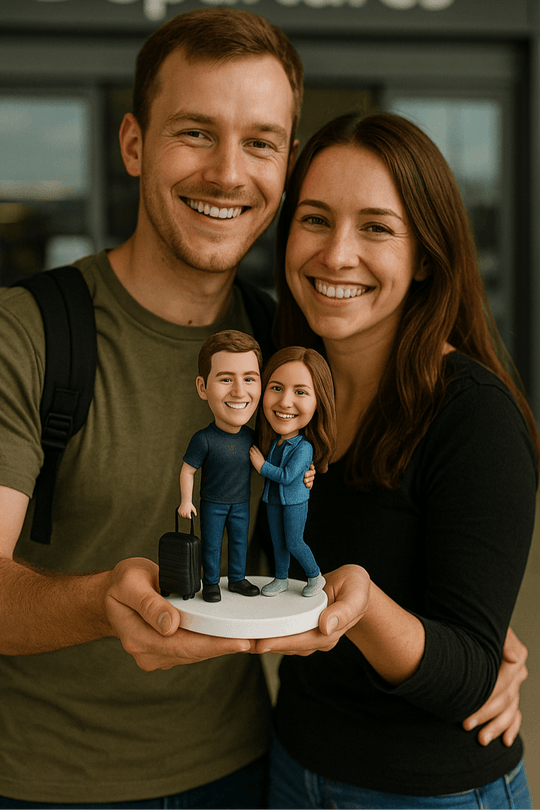 Custom Bobble Head Mini Figurine Long-Distance Reunited