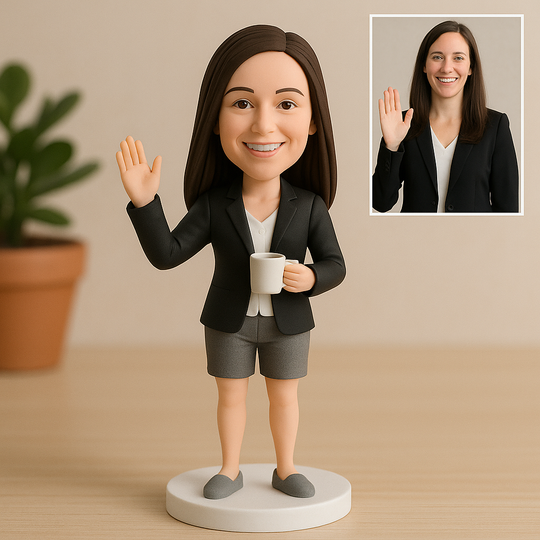Custom Work-From-Home Bobblehead – Formal on Top, Pajamas on Bottom