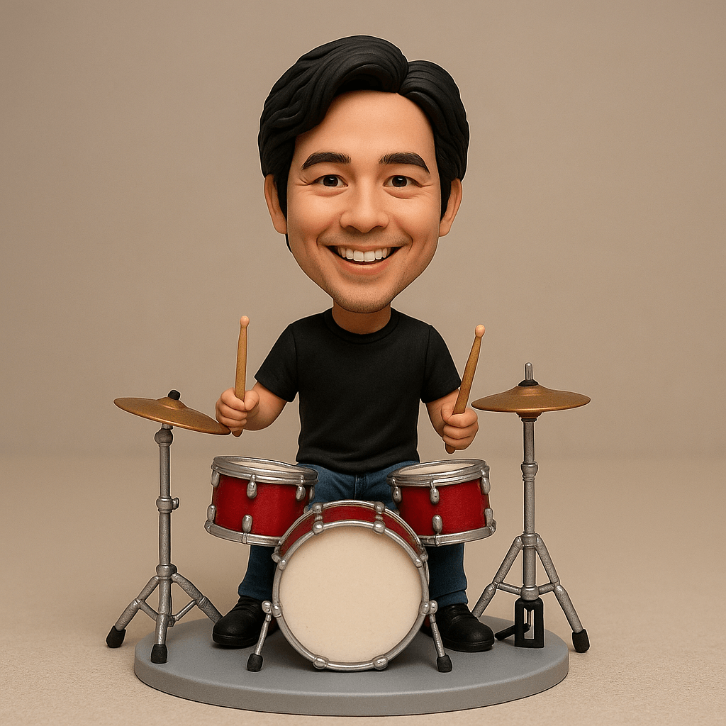 Custom Bobble Head Mini Figurine Drummer Customized