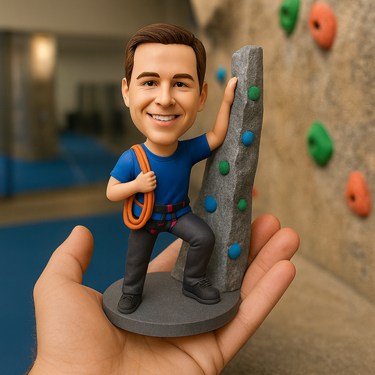 Custom Bobble Head Mini Figurine Rock Climbing Customized