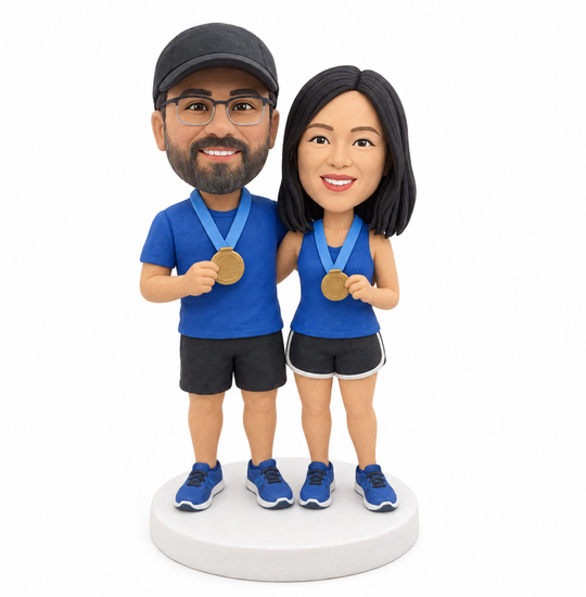 Custom Marathon Runner Bobblehead – Personalized Race Finisher Gift
