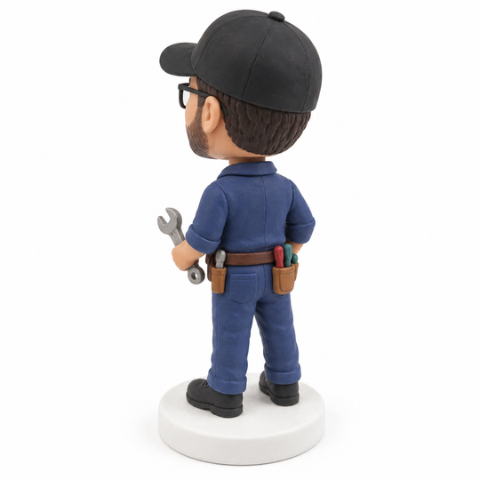Custom Mechanic Bobblehead – Personalized Auto Technician Gift with Wrench & Toolbox