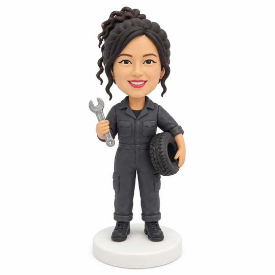 Custom Mechanic Bobblehead – Personalized Auto Technician Gift with Wrench & Toolbox