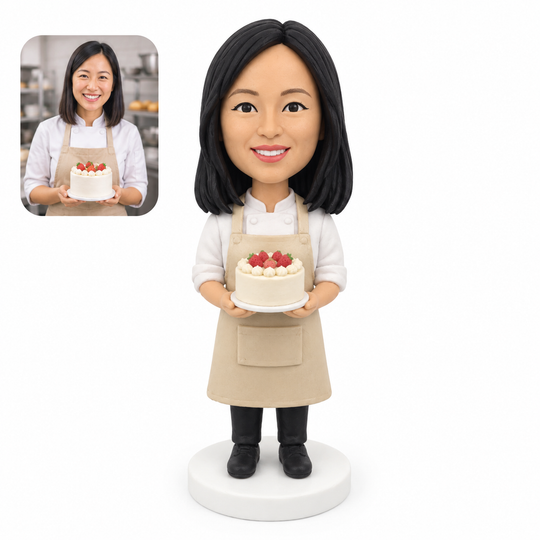 Custom Baker Bobblehead – Personalized Baker Gift with Cake, Bread or Cupcakes