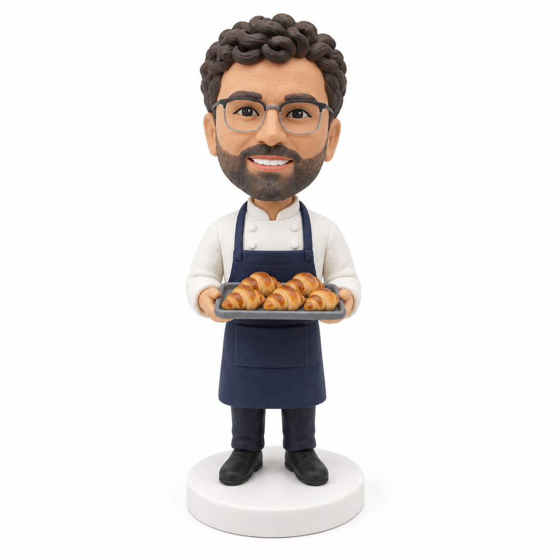 Custom Baker Bobblehead – Personalized Baker Gift with Cake, Bread or Cupcakes