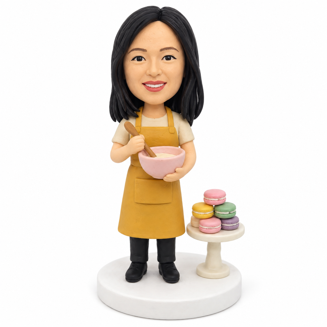Custom Baker Bobblehead – Personalized Baker Gift with Cake, Bread or Cupcakes