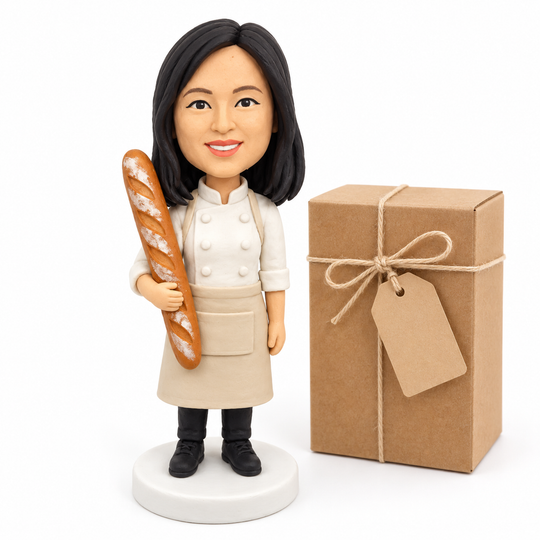 Custom Baker Bobblehead – Personalized Baker Gift with Cake, Bread or Cupcakes