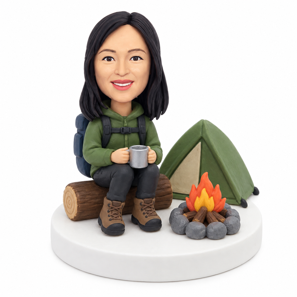 Custom Hiker Bobblehead – Personalized Camping & Outdoor Adventure Gift