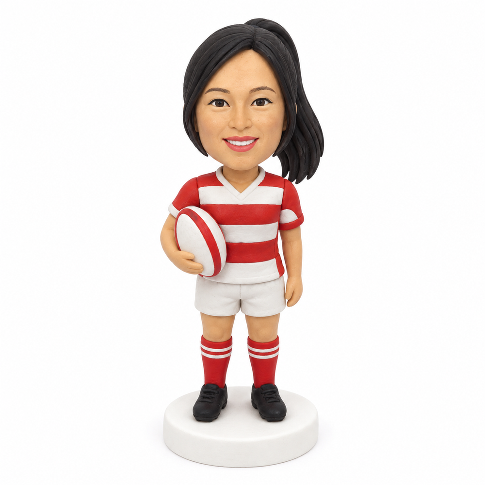 Custom Rugby Player Bobblehead – Personalized Rugby Gift with Team Jersey