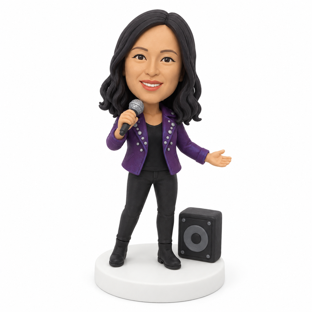 Custom Singer Bobblehead – Personalized Karaoke & Music Lover Gift