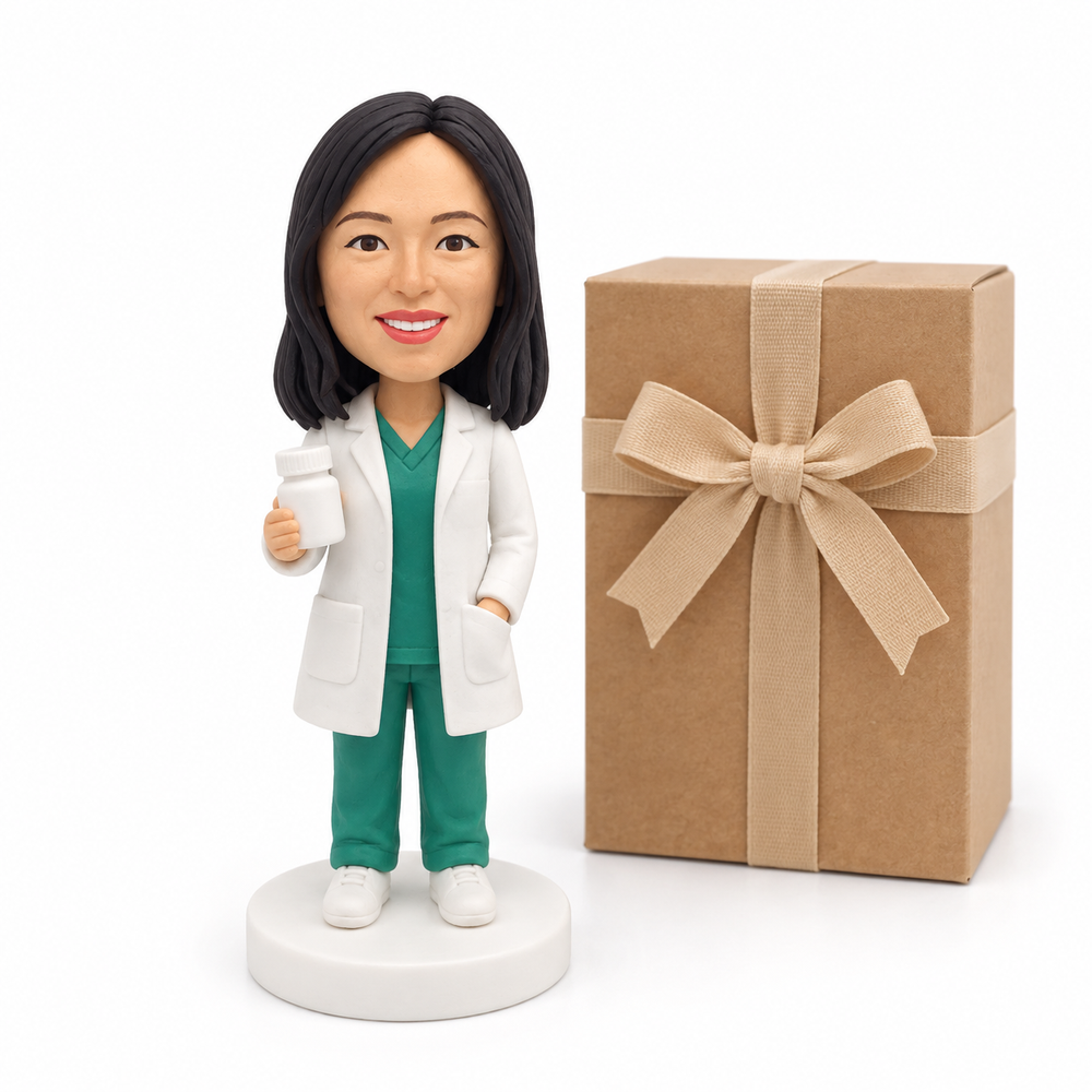 Custom Pharmacist Bobblehead – Personalized Pharmacy Gift with Lab Coat