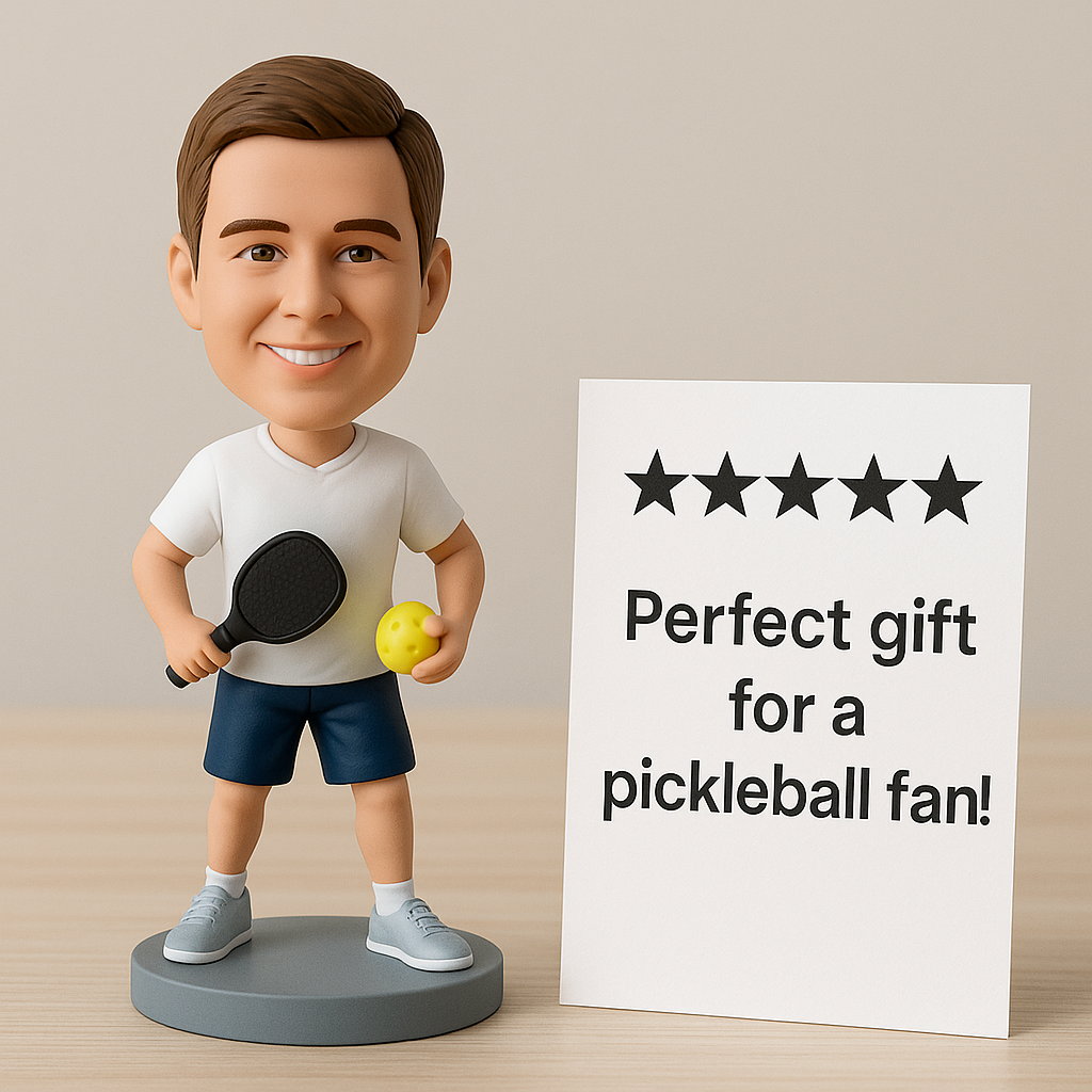 Custom Bobble Head Mini Figurine Pickle Ball Customized