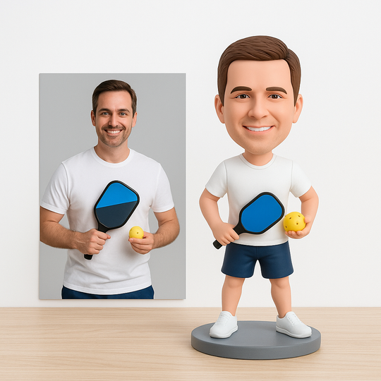 Custom Bobble Head Mini Figurine Pickle Ball Customized