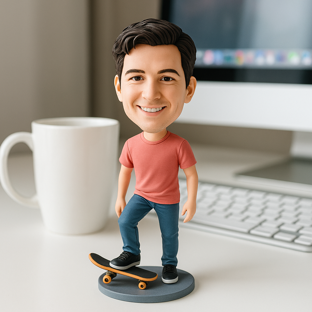 Custom Skateboarder Bobblehead – Personalized Skater Figurine Gift