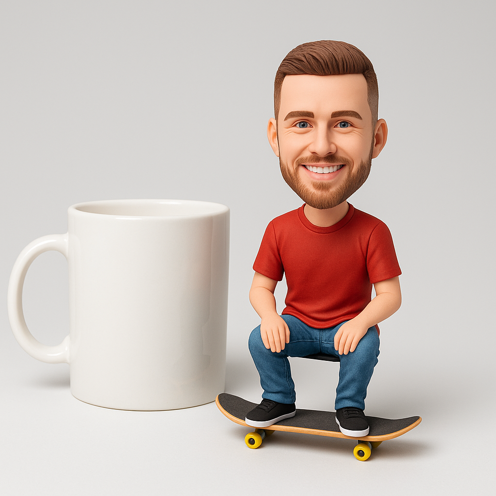 Custom Skateboarder Bobblehead – Personalized Skater Figurine Gift