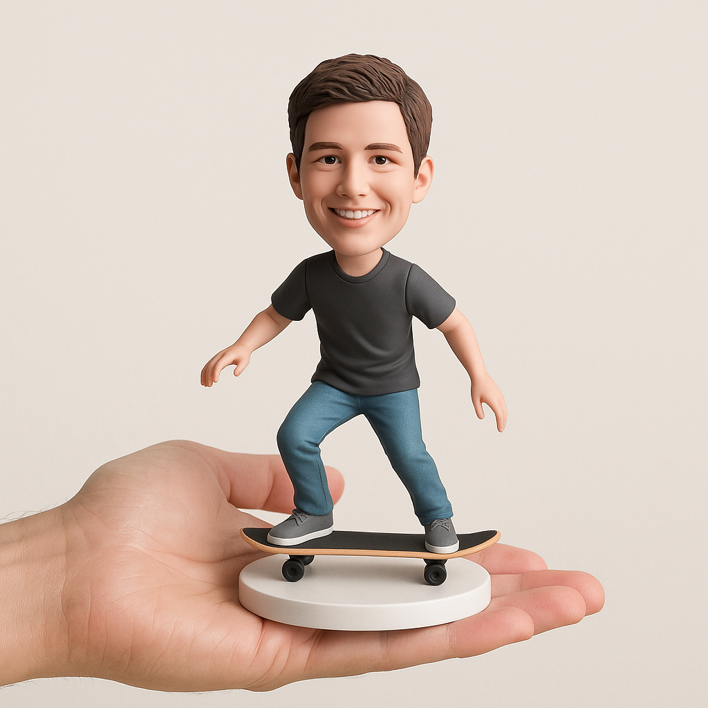 Custom Skateboarder Bobblehead – Personalized Skater Figurine Gift