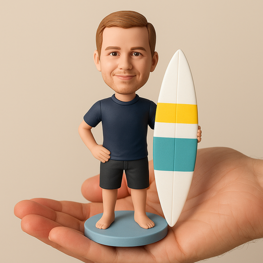 Custom Surfer Bobblehead – Personalized Surfing Figurine & Unique Beach Gift
