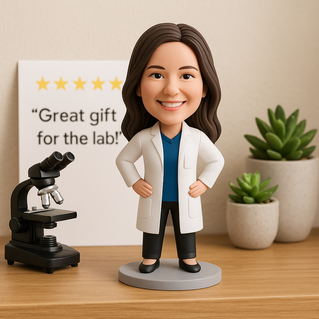 Custom Chemist Bobblehead – Personalized Scientist Figurine & Unique Lab Gift