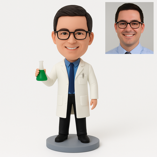 Custom Chemist Bobblehead – Personalized Scientist Figurine & Unique Lab Gift