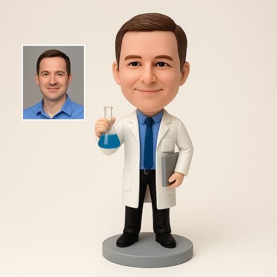 Custom Chemist Bobblehead – Personalized Scientist Figurine & Unique Lab Gift