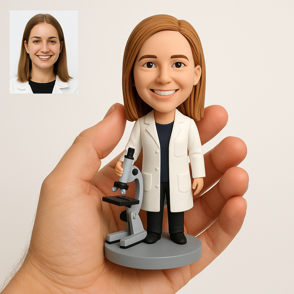 Custom Chemist Bobblehead – Personalized Scientist Figurine & Unique Lab Gift