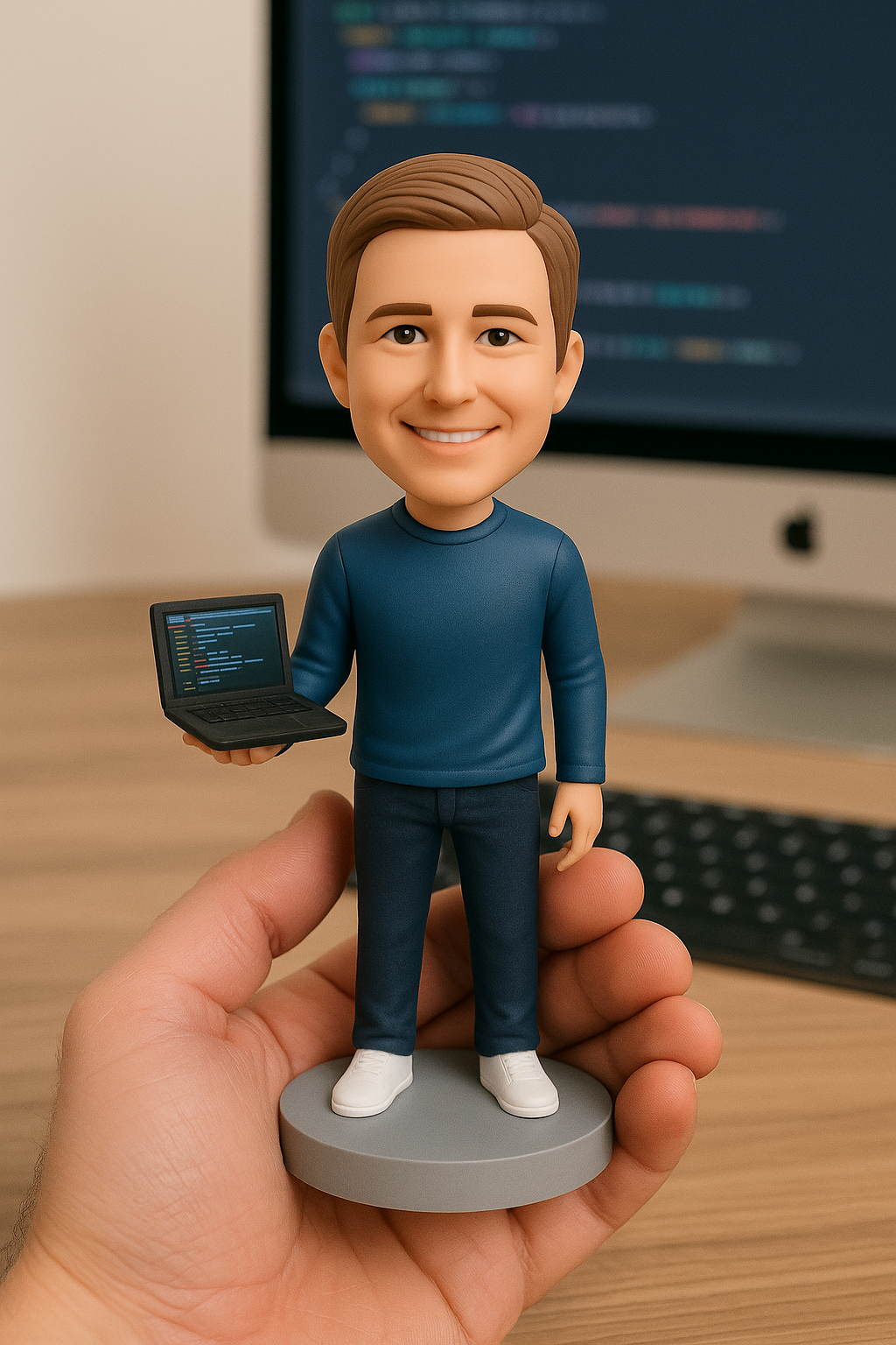 Custom Software Developer Bobblehead – Personalized Programmer Figurine Gift