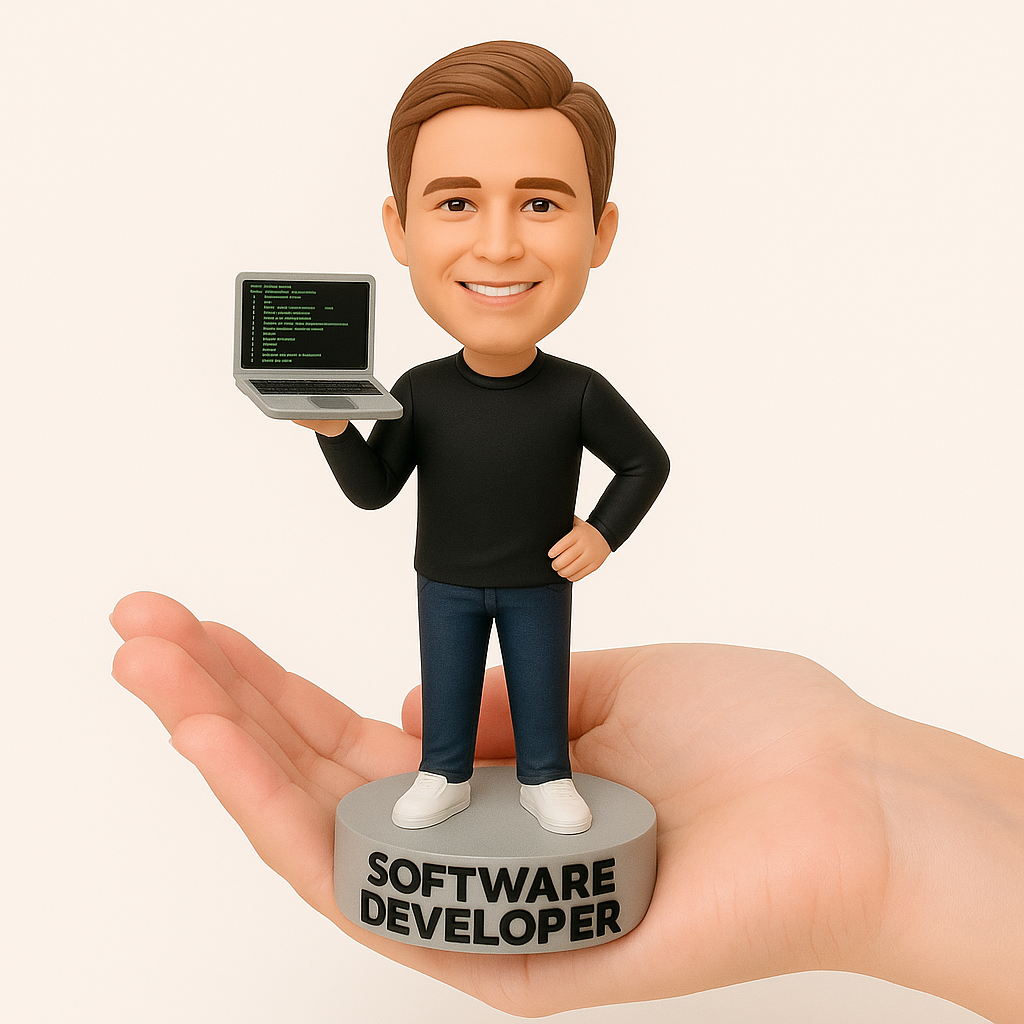 Custom Software Developer Bobblehead – Personalized Programmer Figurine Gift