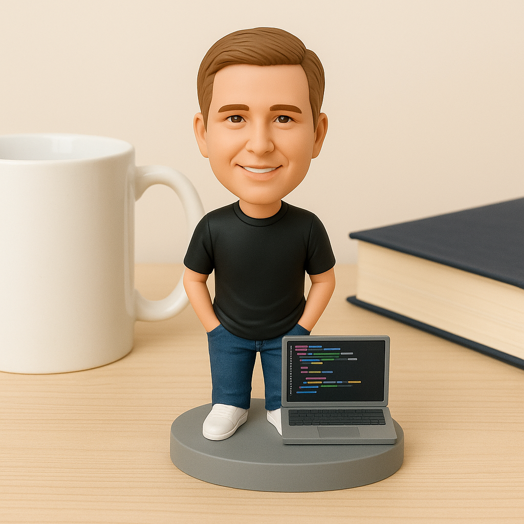 Custom Software Developer Bobblehead – Personalized Programmer Figurine Gift