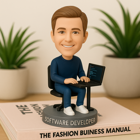 Custom Software Developer Bobblehead – Personalized Programmer Figurine Gift