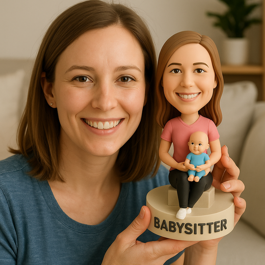 Custom Nanny Bobblehead – Personalized Caregiver Figurine Gift for Babysitters & Childcare Appreciation
