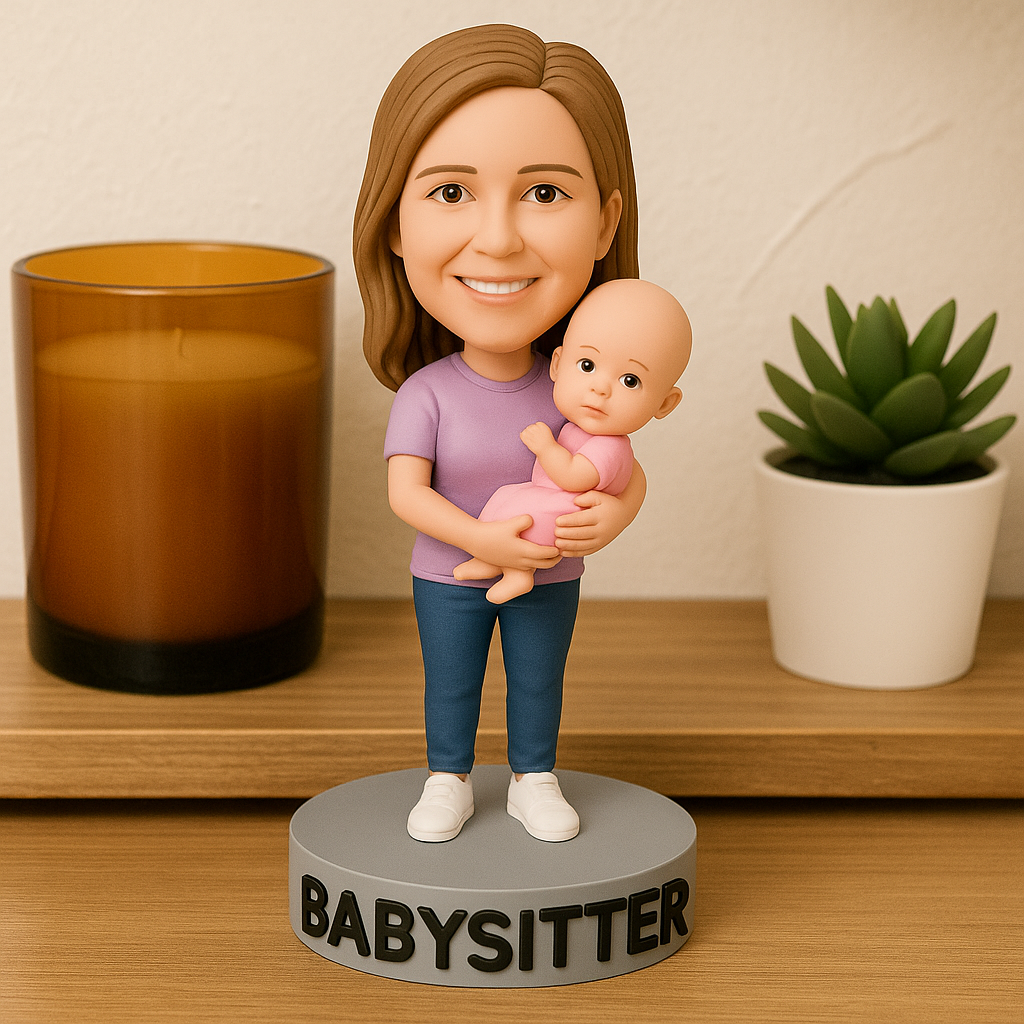 Custom Nanny Bobblehead – Personalized Caregiver Figurine Gift for Babysitters & Childcare Appreciation
