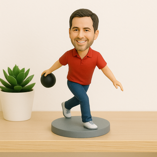 Custom Bowler Bobblehead – Personalized Bowling Figurine Gift for Players & Fans