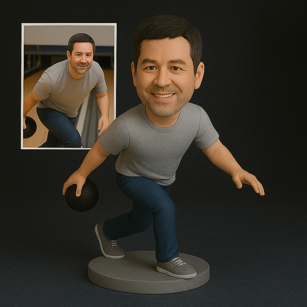 Custom Bowler Bobblehead – Personalized Bowling Figurine Gift for Players & Fans